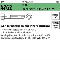 Industrial Quality Supplies ISO 4762 Zylinderkopf-Schaftschraube 8.8 M 4