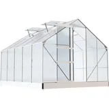 GARMIO® Gewächshaus ARONA 310x250cm für den Garten, Alu Frühbeet inklusive Fundament, 4 Dachfenster Treibhaus Aufzucht