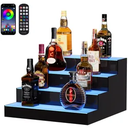 VEVOR Barregal Weinregal LED Beleuchtung Wandmontage 4-stufig 406mm Display