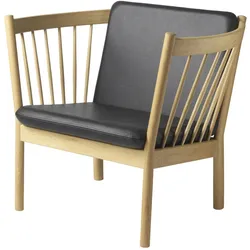 FDB Møbler J146 Sessel, eiche natur / leder schwarz