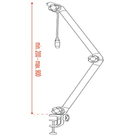 Showgear Broadcast Stand PRO 200-900 mm, mit Anschlüssen von Neutrik