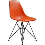 Vitra - Eames Fiberglass Side Chair DSR, basic dark / Eames red orange (Filzgleiter basic dark)