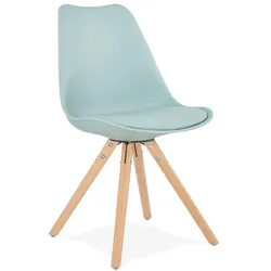 Kadima Design Wartezimmerstuhl & Esstuhl Premium | Skai mit Holzbeinen | Türkis | Komfortabel & widerstandsfähig | Velanox Kollektion