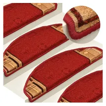 vidaXL Treppenmatten Selbstklebend 15 Stk. Rot 65x21x4 cm