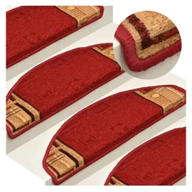 vidaXL Treppenmatten Selbstklebend 15 Stk. Rot 65x21x4 cm