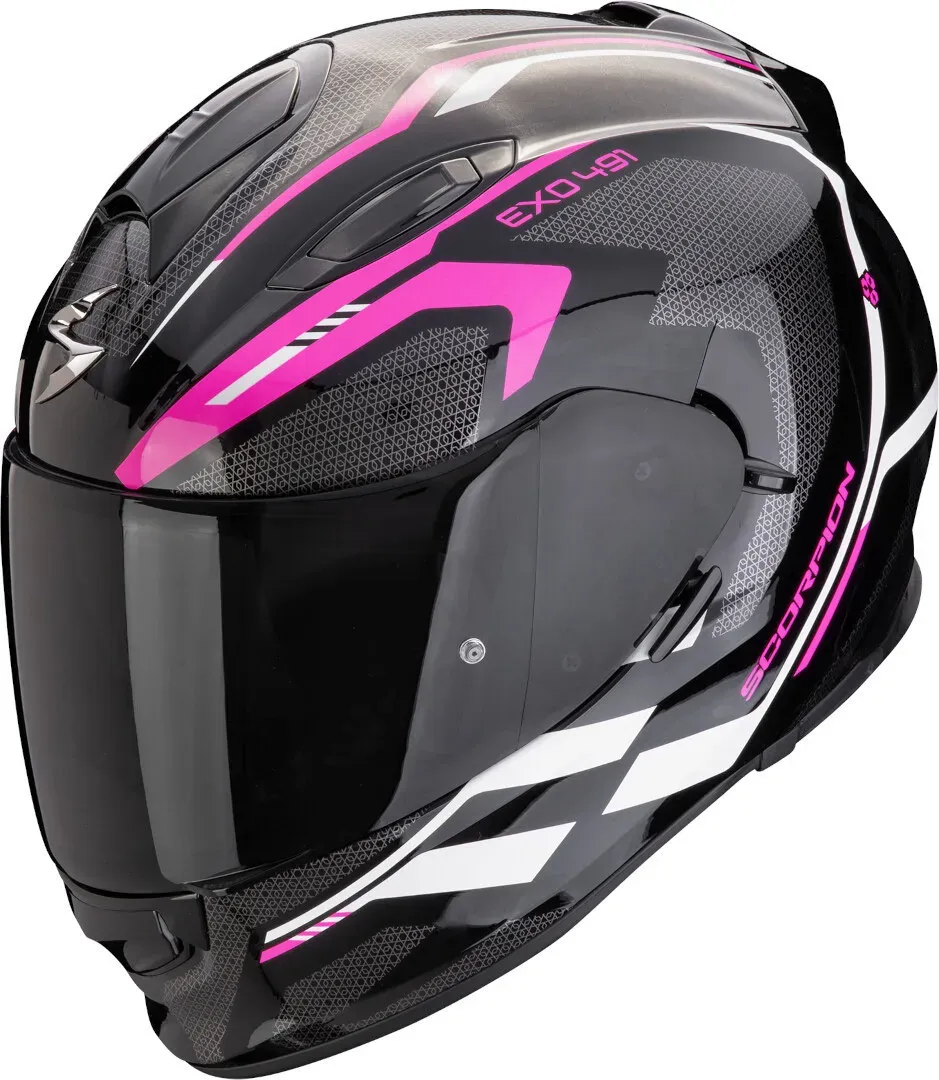 Scorpion Exo-491 Kripta Helm, schwarz-weiss-pink, Größe 2XS für Männer