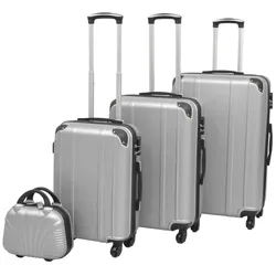 Vierteiliges Hartschalen-Trolley-Set Silber