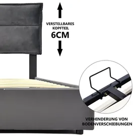 lanki international gmbh Odikalo 140 x 200 cm Grau/Schwarz
