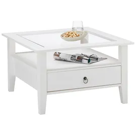 Interlink Provence mit Schubladen Holz Glas weiß 75 x 45 cm