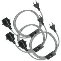 EAZY CASE - 3x Lampenfassung E27 mit Kabel aus
