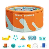 Hundepool Schwimmbecken Faltbarer - Faltbares Babybecken, 90/120/180 cm Nicht Aufblasbarer Swimmingpool, Tragbarer Familienpool, rutschfest Und Verschleißfest, Für Kinder, Familien, Haustiere