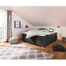 Home Affaire Boxbett HOME AFFAIRE "Alexis", grau (anthrazit), B:180cm L:200cm, Struktur fein (100% Polyester), Komplettbetten, ohne Kopfteil - ideal für Räume mit Dachschrägen; in 4 Breiten