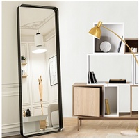 Fine Life Pro Ganzkörperspiegel, Standspiegel mit Rahmen aus Aluminiumlegierung, Schwarz 165x55cm schwarz
