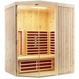 Infraworld Infrarotkabine TrioSol Unica 1-171 x 128 x 203 cm (Gr. 3)-Alpen-Zirbe inkl. 5-teiligem gratis Zubehörset