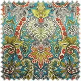 Heiro Samt Velours Möbelstoff mit Fleckschutz (Paisley Türkis)
