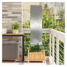 vidaXL Sichtschutz-Leinwand 32 x 140 cm Silber verzinkter Stahl