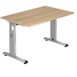 Hammerbacher Schreibtisch VOS12/E eiche nachbildung/silber