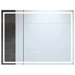 COSTWAY Badezimmer Spiegel mit Anti-Nebel Spiegel Heizung, LED Spiegel dimmbar, Badezimmer Spiegel