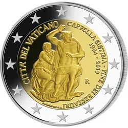 Vatikan 2019 2-Euro Gedenkmünze "25 Jahre Restaurierung der Sixtinischen Kapelle“