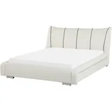 Beliani Beliani, Lederbett Creme, Leder, 140x200 cm
