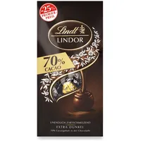Lindt Schokolade LINDOR Kugeln 70% Kakao Extra Dunkel, Promotion | 137 g Beutel | ca. 10 Kugeln feinherbe Schokolade mit zartschmelzender Füllung | Pralinen-Geschenk | Schokoladen-Geschenk