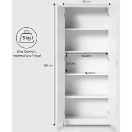 home collective Kleiderschrank Mehrzweckschrank 74 x 180 x 0 cm Weiß