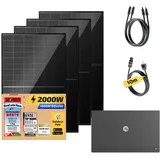 Solakon® 2000W Balkonkraftwerk mit Speicher - 2000 Watt komplett Steckdose & 800W Hybrid-Wechselrichter - Solaranlage Komplettset - 4x 500W PV-Module & 2,11 kWh ONE Speicher für Balkonkraftwerk