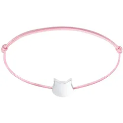 Elli Kinder Kids Katze Rosa Nylon Niedlich 925 Silber Armbänder & Armreife   Damen 