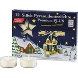 Ebersbacher Kerzenfabrik GmbH Saico Premium Pyramiden-Teelichte, weiß, durchsichtig, groß