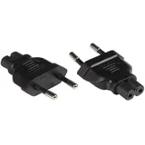 Good Connections GC PA-0370S - Netzadapter, Eurostecker,Typ C C7, schwarz