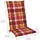 Beautissu Hochlehner Auflage 120 x 50 x 6 cm rot kariert 5-tlg.