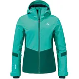 Damen Jacket L komfortable Skijacke mit 4-Wege Stretch wasserdichte und atmungsaktive Outdoorjacke mit Skiticket-Tasche spectra green 42