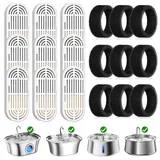 Katzenbrunnen Filter für Trinkbrunnen, 9 Pcs Ersatzfilter Trinkbrunnen Katzen & 9 Pcs Schaumfilter, Ersatz Aktivkohlefilter Haustier Trinkbrunnen Filter für 3,2L Katzenbrunnen Edelstahl