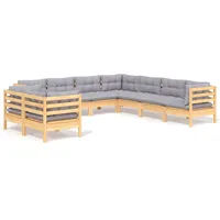 vidaXL Garten-Lounge-Set 9-tlg. grau Kiefer