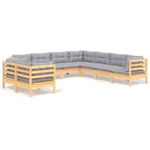 vidaXL Garten-Lounge-Set 9-tlg. grau Kiefer