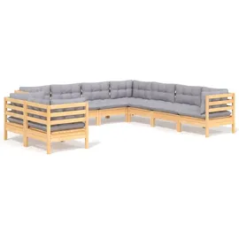vidaXL Garten-Lounge-Set 9-tlg. grau Kiefer