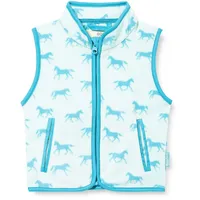 Playshoes Fleece Weste Pferde Blau/Türkis 80