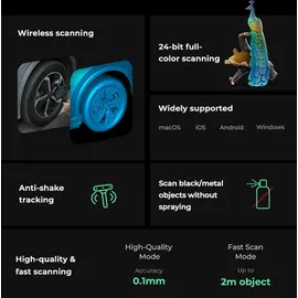 Creality 3D Creality CR Scan Ferret 3D-Scanner, 0,1 mm Hochpräzision, Scangeschwindigkeit von 30 fps, Dual-Modus-Scannen, Vollfarb-Texturen, kompatibel mit An...