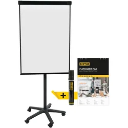 Bi-Office magnetisches und mobiles Flipchart Schwarz 70x100cm