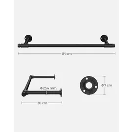 Songmics Kleiderstange 2er Set 30 x 84 x 7 cm Schwarz