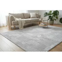 Kayoom Calma 125 Kurzflorteppich 160 x 220 cm Silber
