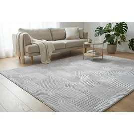 Kayoom Calma 125 Kurzflorteppich 160 x 220 cm Silber