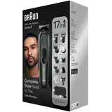 Braun All-in-One Style Kit Series 7-17 in 1 Complete Style Head to Toe Men's Everyday Grooming Kit Beard Trimmen Manscaping Hair Trimming Ears, Nose and More 100% Effortless - MGK7491