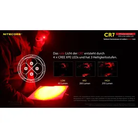 Nitecore CR7 LED Taschenlampe akkubetrieben 2500lm 158g