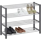 Idimex Schuhregal, Grau, Metall, Mode, 80x65x29 cm, Garderobe, Schuhaufbewahrung, Schuhregale