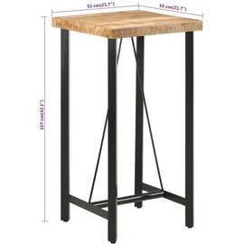 vidaXL Bartisch 55 x 55 x 107 cm Braun