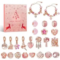 Adventskalender 2024 Mädchen Schmuck DIY Bastelset 24 Türchen Charms