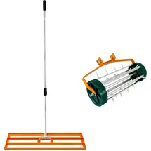 T-Mech Rasenrakel, Orange, Metall, 100x115x32 cm, Gartenzubehör, Gartenpflege, Gartenwerkzeuge