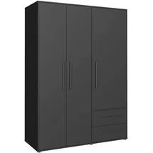 Forte Drehtürenschrank Mokkaris 144,4 x 200,1 x 58,8 cm Schwarz