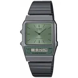 Chronograph CASIO VINTAGE, schwarz (schwarz, grün), Armbanduhren, Damen, Quarzuhr, Armbanduhr, Damenuhr,Herrenuhr,Digitaluhr,Edelstahlarmband